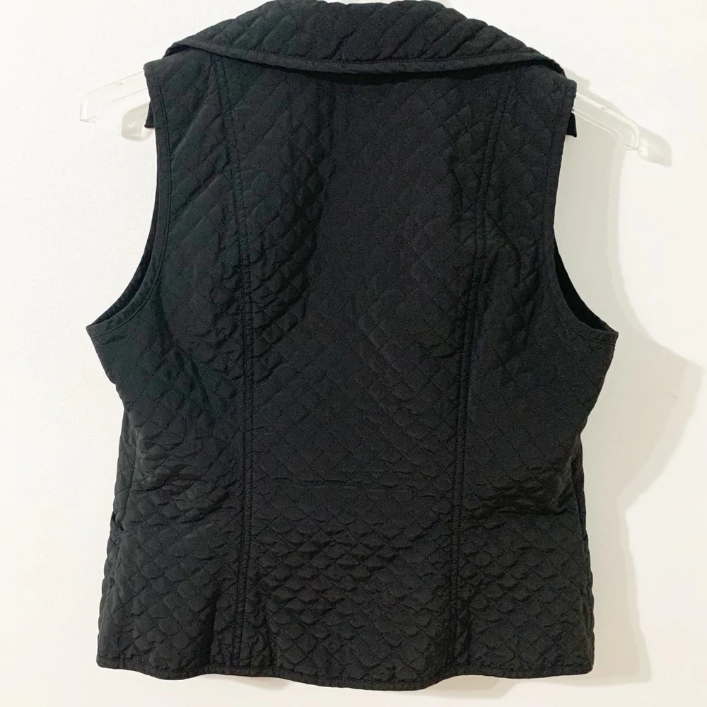 Talbots Quilted Double Breasted Button Front Vest with Lapels Pockets Insulted